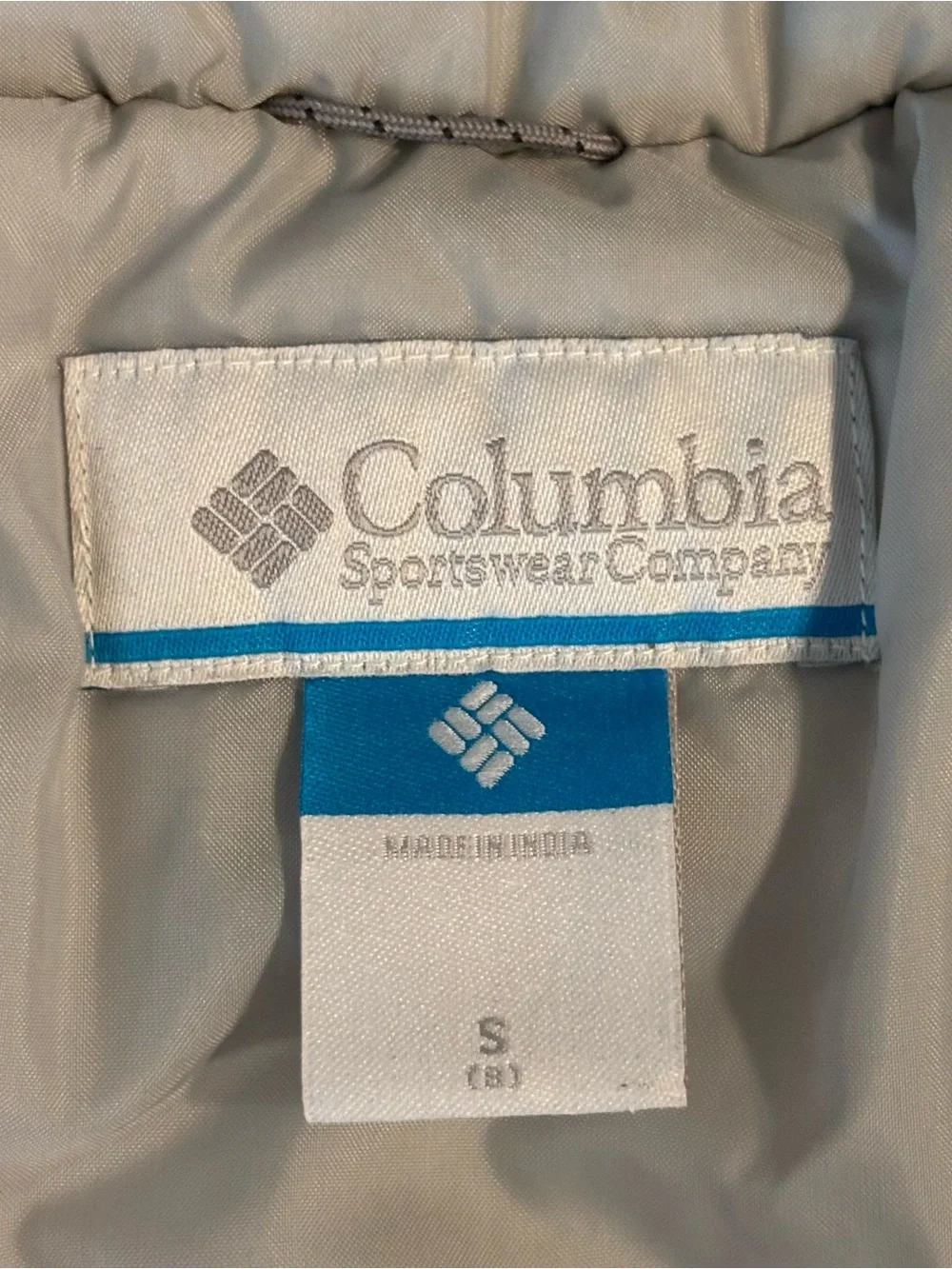Columbia Youth Teal & Light Aqua Hooded Puffer Jacket size Small (8)